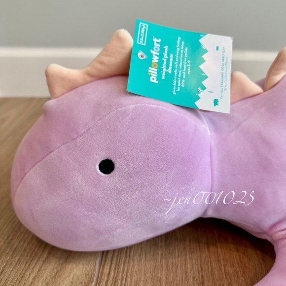 Purple Dinosaur Weighted Plush Throw Pillow - Pillowfort - Picture 11 of 11